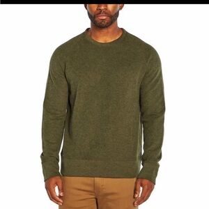 Banana Republic Waffle Crew Sweater Mens XL Green Knit Pullover Olive Green Cozy
